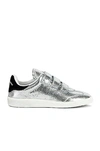 Isabel Marant Beth Metallic Snake-print Low-top Fashion Sneakers In Silver