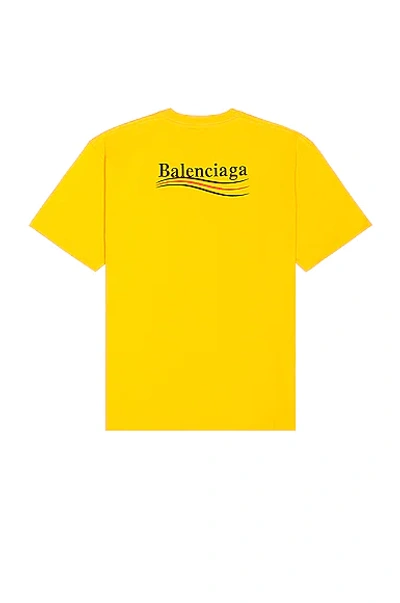 Balenciaga Logo刺绣t恤 In Yellow