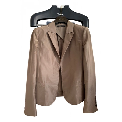 Pre-owned Gucci Silk Jacket In Brown
