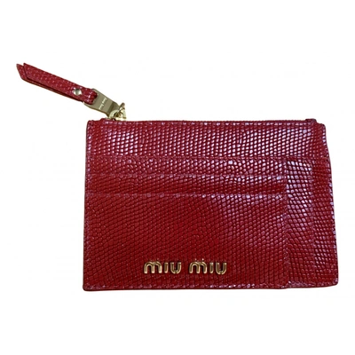 Pre-owned Miu Miu Leather Wallet In Red