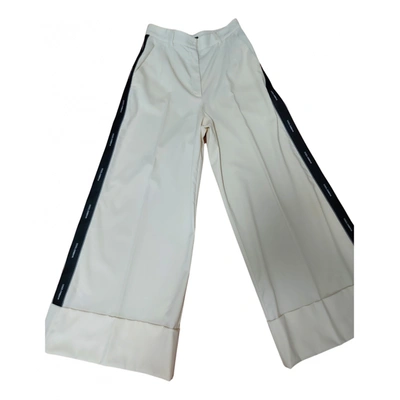 Pre-owned Dolce & Gabbana Wool Large Pants In White