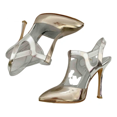 Pre-owned Sergio Rossi Leather Sandals In Metallic
