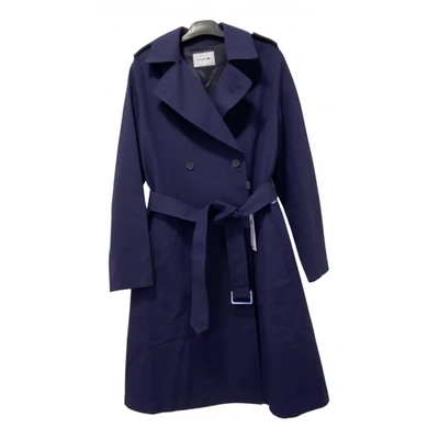 Pre-owned Lacoste Trench Coat In Blue