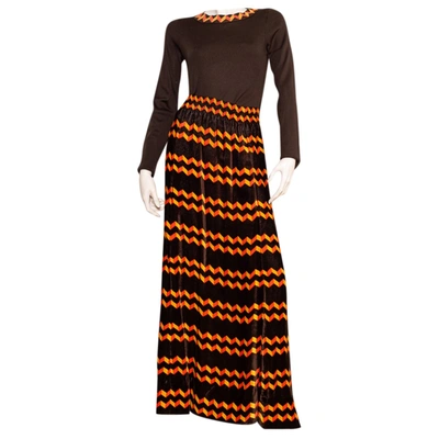 Pre-owned Givenchy Velvet Maxi Dress In Brown
