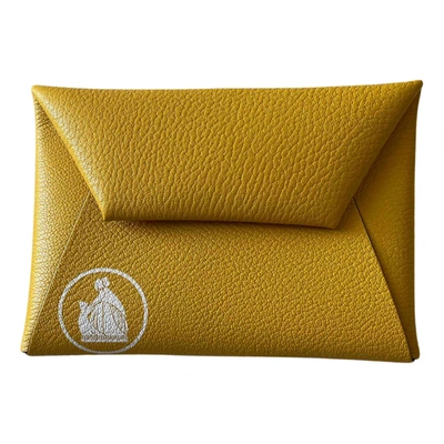 Pre-owned Lanvin Leather Clutch Bag In Yellow