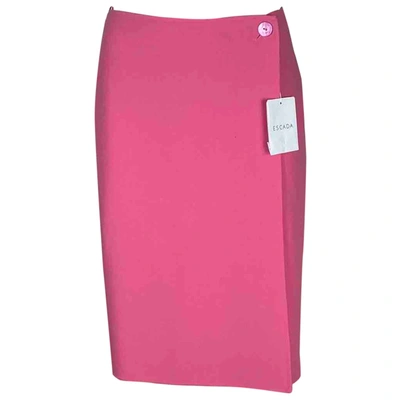 Pre-owned Escada Wool Skirt Suit In Pink
