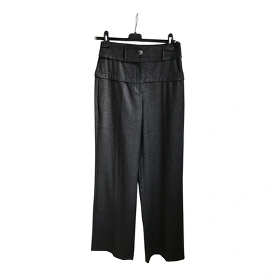 Pre-owned Chanel Wool Trousers In Anthracite
