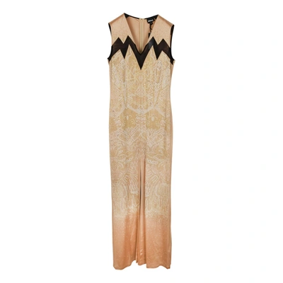 Pre-owned Just Cavalli Maxi Dress In Camel