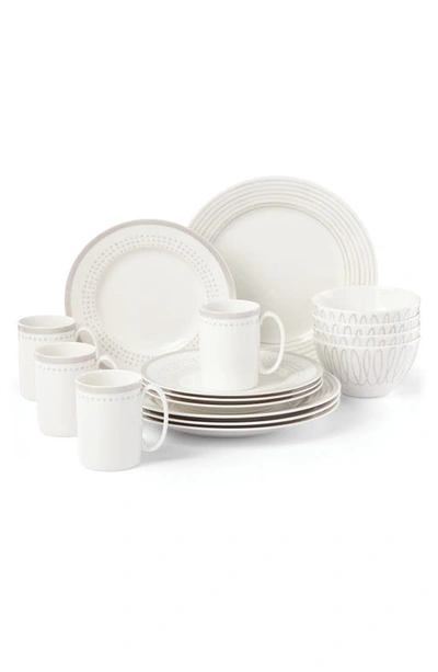 KATE SPADE KATE SPADE NEW YORK STREET EAST GREY 16-PIECE DINNERWARE SET,L890213