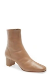 By Far Sofia Block Heel Bootie In Nude