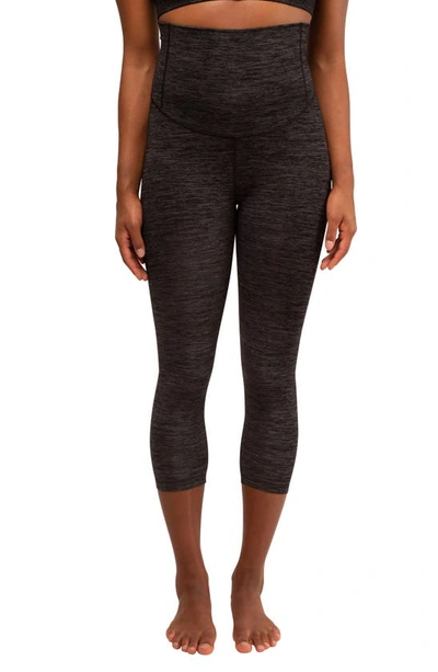 Modern Eternity Seamless Maternity Capri Leggings In Charcoal Melange