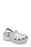 Crocstm Classic Glitter Platform Clog In Silver