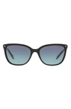 Tiffany & Co 55mm Mirrored Square Sunglasses In Black Blue