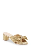 Loeffler Randall Emilia Pleated Knot Slide Sandals In Gold