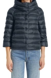 Herno Sofia Down Crop Puffer Jacket In Blue