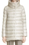 Herno Amelia Stand Collar Down Puffer Coat In Grigio Perla