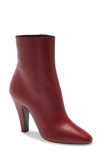 Saint Laurent Ankle Boots Leather Cherry In Opyum Red