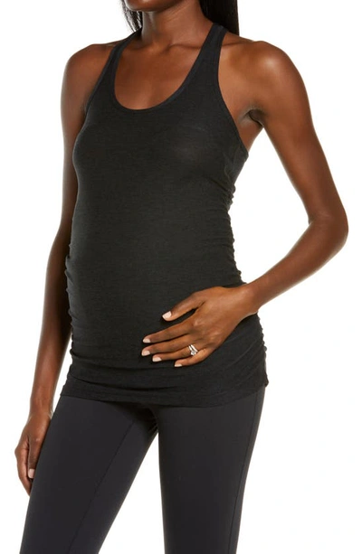 Beyond Yoga Maternity Travel Racerback Tank In Darkest Night
