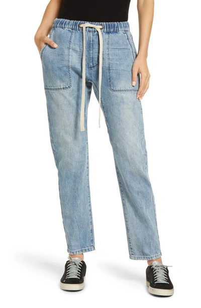 One Teaspoon Awesome Shabbies Drawstring Waist Straight Leg Jeans In Salty Dog