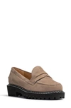 Jon Josef New Penny Loafer In Taupe Suede