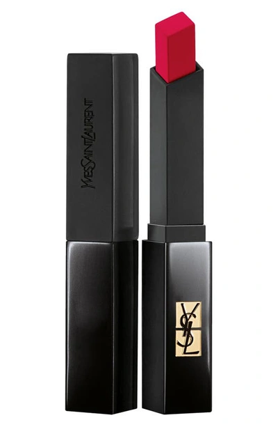 Saint Laurent The Slim Velvet Radical Matte Lipstick 21 Rouge Paradoxe 0.07 oz/ 2 G In Black