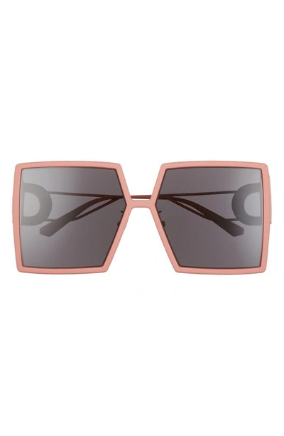 Dior 30montaigne 58mm Square Sunglasses In Matte Pink/smoke