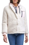 Levi's High Pile Fleece Hooded Zip Jacket In Ivory/ Peach Blossom