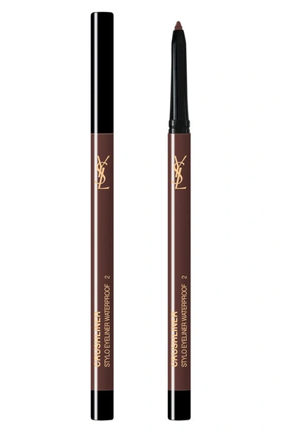 Saint Laurent Crushliner Stylo Waterproof Long-wear Precise Eyeliner In 2 Dark Brown