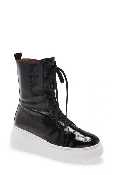 Wonders Leather Boxing Boot In Black