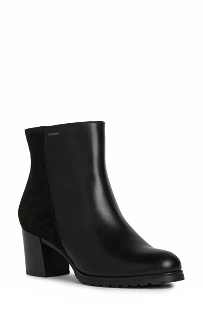 Geox New Lise Waterproof Leather & Suede Bootie In Black Oxford | ModeSens