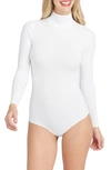 Spanxr Suit Yourself Long Sleeve Mock Neck Bodysuit In White