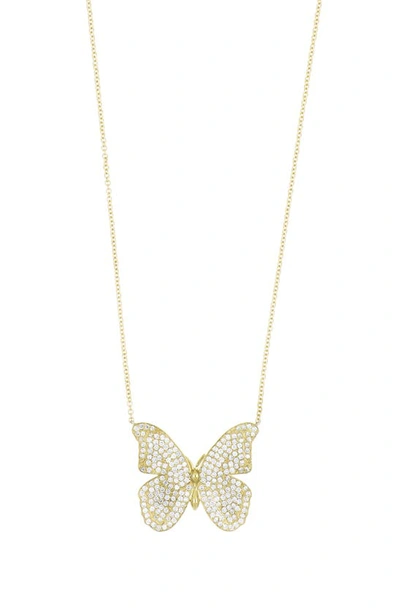 Bony Levy Tanya Diamond Pavé Butterfly Pendant Necklace In 18k Yellow Gold