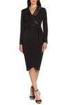 Adrianna Papell Womens Velvet Tuxedo Cocktail And Party Dress In Black