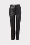 Milly Rue High Waist Faux Leather Pants In Black