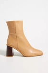 Alohas Square-toe Heeled Ankle Boots In Beige