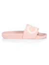 Ferragamo Groovy Logo Slide Sandals In Pink