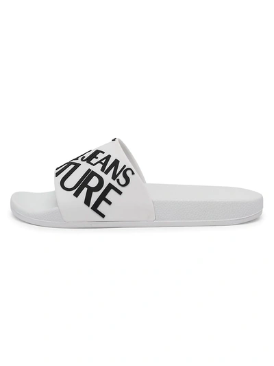 Versace Jeans Couture Wide Fondo Logo Rubber Pool Slides In White