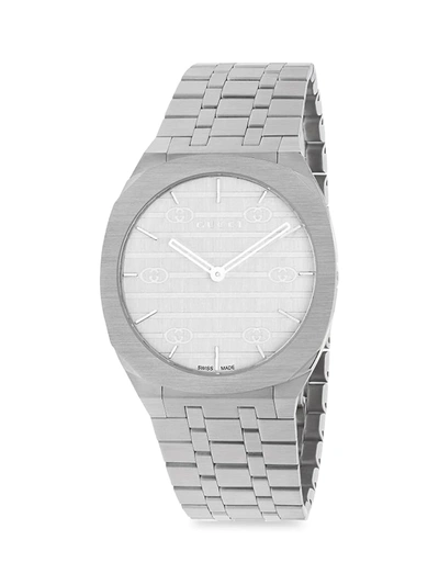 Gucci Men's 25h Stainless Steel Bracelet Watch, 38mm In Metallic