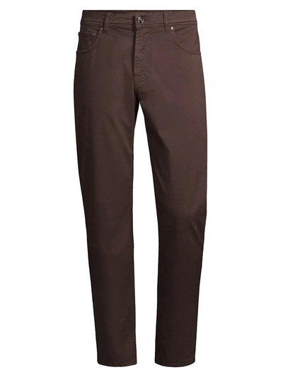 Corneliani Five-pocket Pants In Burgundy