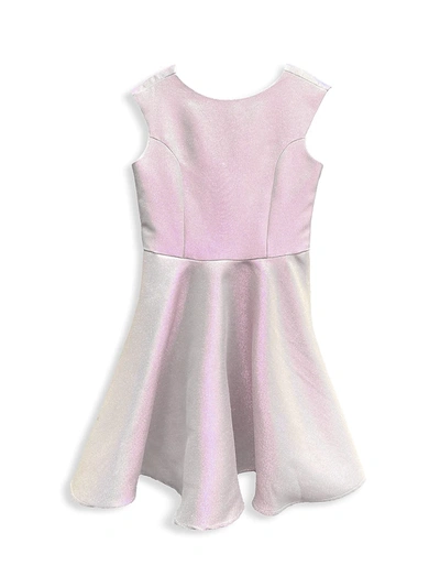 Un Deux Trois Kids' Girl's Fit & Flare Iridescent Jacquard Dress In Lilac