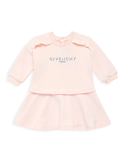 Givenchy Babies' Kids Ruffle-detail Logo Sweatshirt Dress (6-36 Month) In Rose