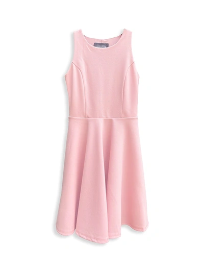 Un Deux Trois Kids' Girl's Textured Racerback Dress In Pink