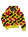 VERSACE LITTLE GIRLS & GIRLS FAUX FUR MONOGRAM JACKET,400014782177