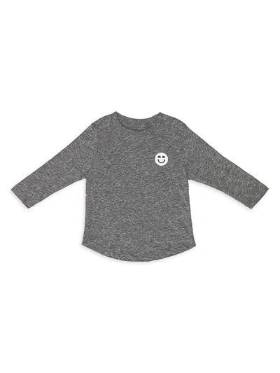 Miles And Milan Baby's & Little Kid's Long Sleeve Signature Patch T-shirt In Heather Grey