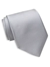 David Donahue Stripe Silk Tie In Silver