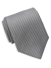 David Donahue Stripe Silk Tie In Black White