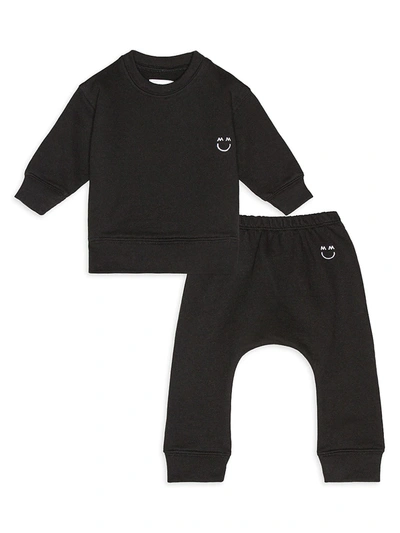 Miles And Milan Baby's & Little Kid's 2-piece Sweatshirt & Joggers Set In Black