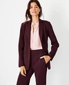 Ann Taylor The Petite Two Button Blazer In Double Knit In Midnight Fig