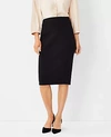 Ann Taylor The Petite High Waist Seamed Pencil Skirt In Double Knit In Black