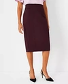 Ann Taylor The Petite High Waist Seamed Pencil Skirt In Double Knit In Midnight Fig